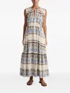 Pearl & Caviar Zakar Tiered Maxi Dress In Neutral