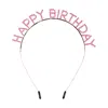 Pearl And Rox Women's Happy Birthday Crystal Rhinestone Headband In Pink