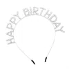Pearl And Rox Women's Happy Birthday Crystal Rhinestone Headband In Silver