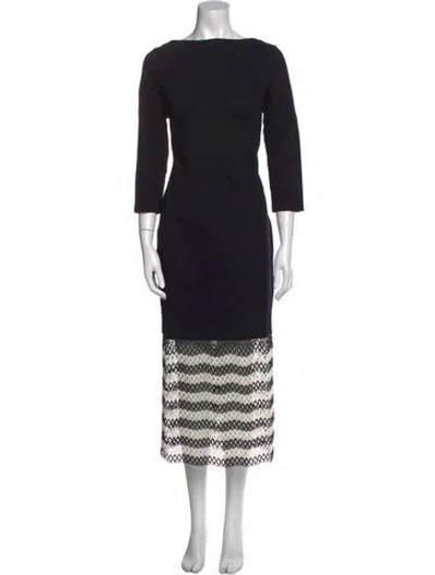 Pre-owned Pearl By Lela Rose Bateau Neckline Knee-length Dress W/ Tags In Black