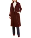 Pearl By Lela Rose Brushed Wool-blend Peacoat In Red