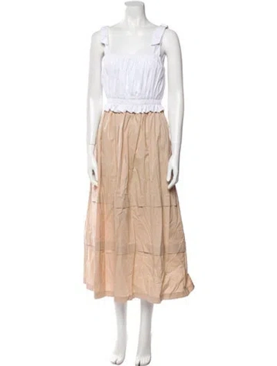 Pre-owned Pearl By Lela Rose Colorblock Pattern Long Dress In Neutral