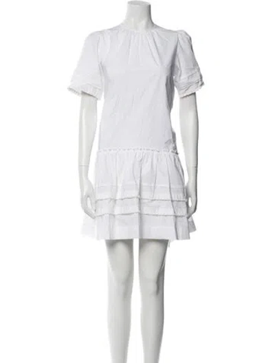 Pre-owned Pearl By Lela Rose Crew Neck Knee-length Dress In White