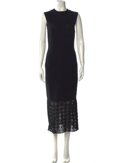 Pre-owned Pearl By Lela Rose Crew Neck Long Dress In Black