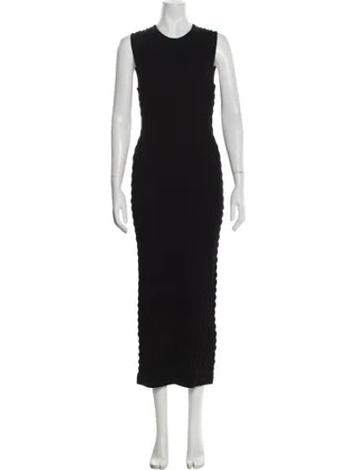 Pre-owned Pearl By Lela Rose Crew Neck Long Dress In Black