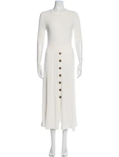 Pre-owned Pearl By Lela Rose Crew Neck Long Dress In Neutral