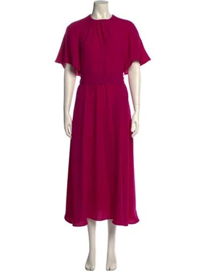 Pre-owned Pearl By Lela Rose Crew Neck Long Dress In Pink