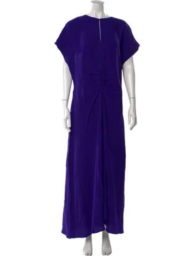 Pre-owned Pearl By Lela Rose Crew Neck Long Dress In Purple