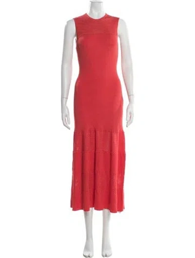 Pre-owned Pearl By Lela Rose Crew Neck Midi Length Dress W/ Tags In Red