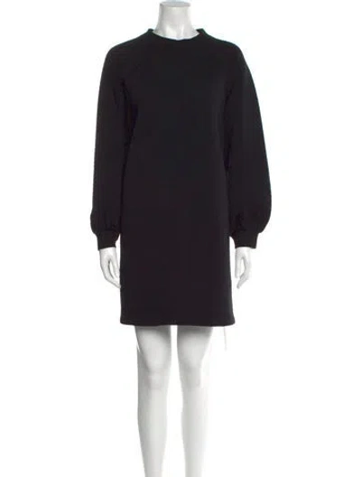 Pre-owned Pearl By Lela Rose Crew Neck Mini Dress In Black