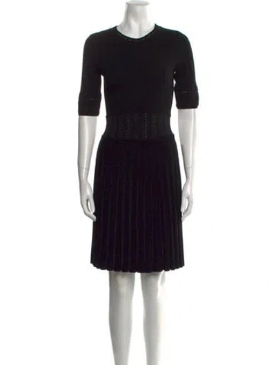 Pre-owned Pearl By Lela Rose Crew Neck Mini Dress In Black