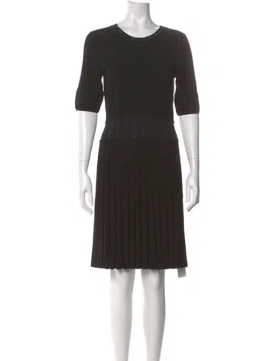 Pre-owned Pearl By Lela Rose Crew Neck Mini Dress In Black