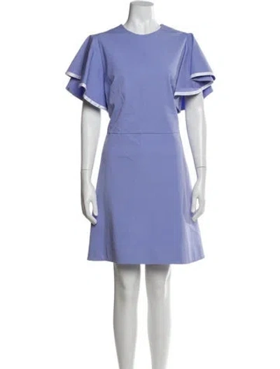 Pre-owned Pearl By Lela Rose Crew Neck Mini Dress In Blue