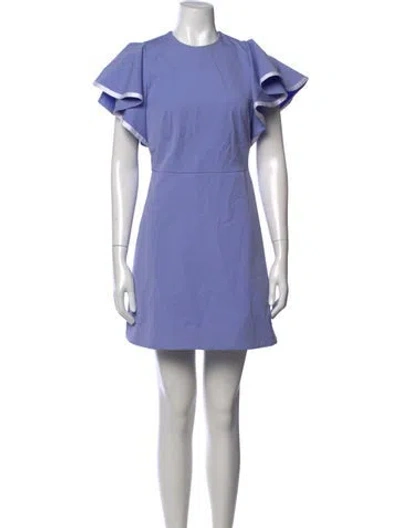 Pre-owned Pearl By Lela Rose Crew Neck Mini Dress In Blue