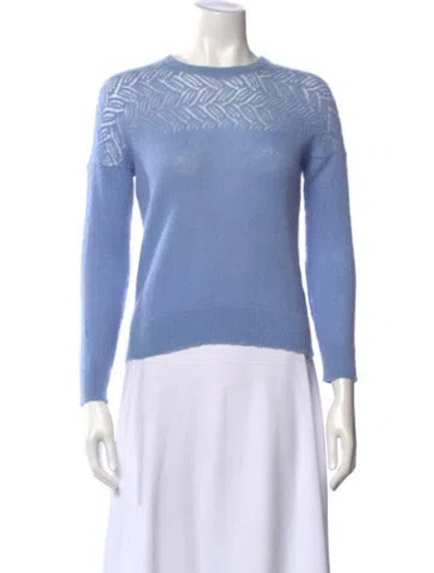 Pre-owned Pearl By Lela Rose Crew Neck Sweater In Blue