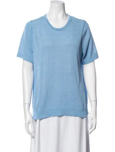 Pre-owned Pearl By Lela Rose Crew Neck Sweater In Blue