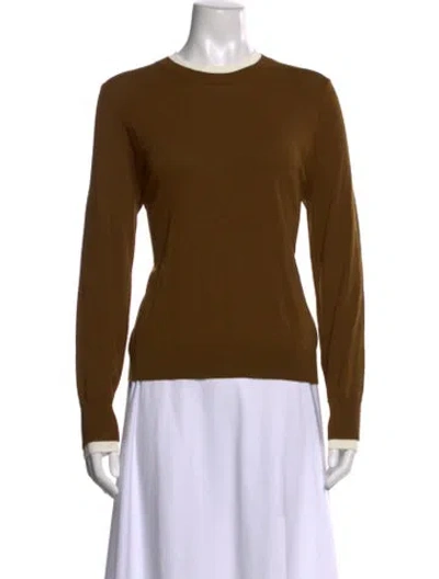 Pre-owned Pearl By Lela Rose Crew Neck Sweater In Brown