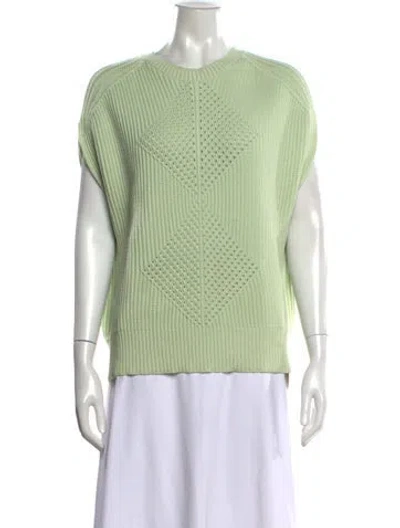 Pre-owned Pearl By Lela Rose Crew Neck Sweater In Green