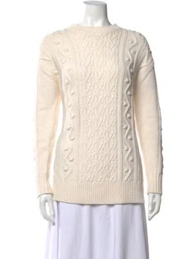 Pre-owned Pearl By Lela Rose Crew Neck Sweater In Neutrals