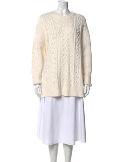 Pre-owned Pearl By Lela Rose Crew Neck Sweater In Neutrals