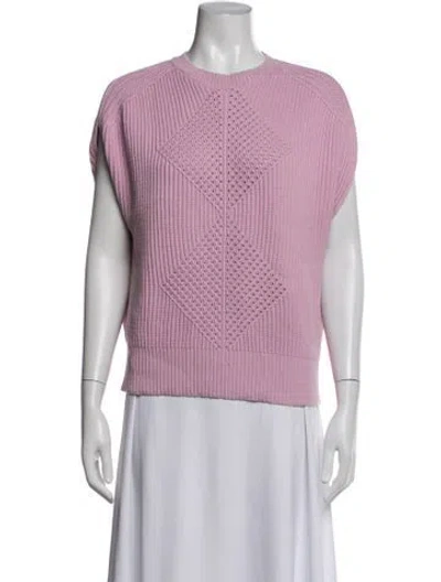 Pre-owned Pearl By Lela Rose Crew Neck Sweater In Purple