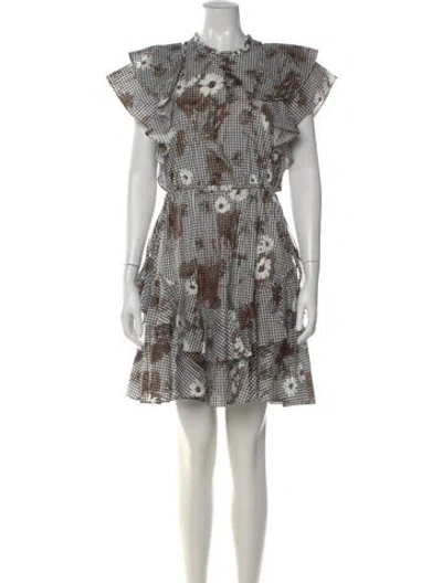 Pre-owned Pearl By Lela Rose Floral Print Mini Dress In Multi