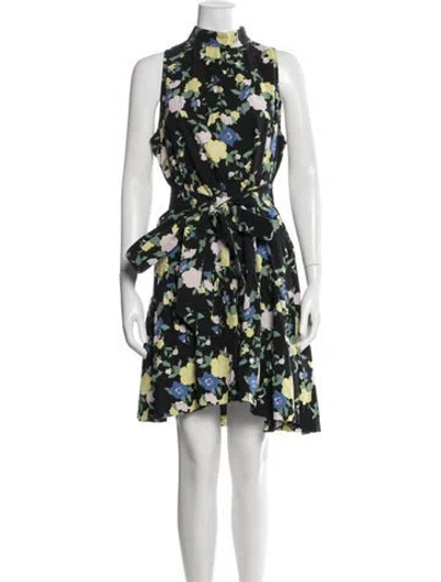 Pre-owned Pearl By Lela Rose Floral Print Mini Dress In Multicolor