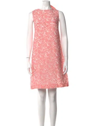 Pre-owned Pearl By Lela Rose Floral Print Mini Dress In Pink