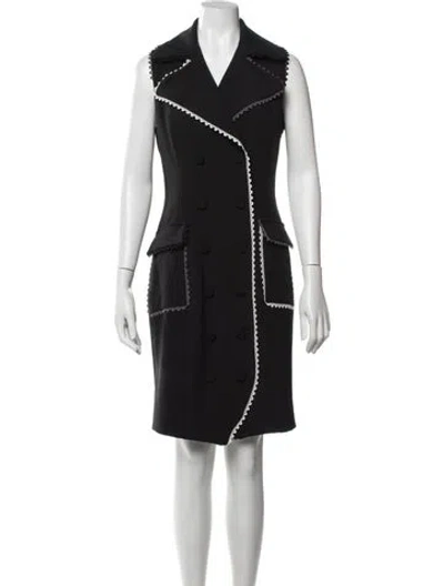 Pre-owned Pearl By Lela Rose Knee-length Dress In Black/white