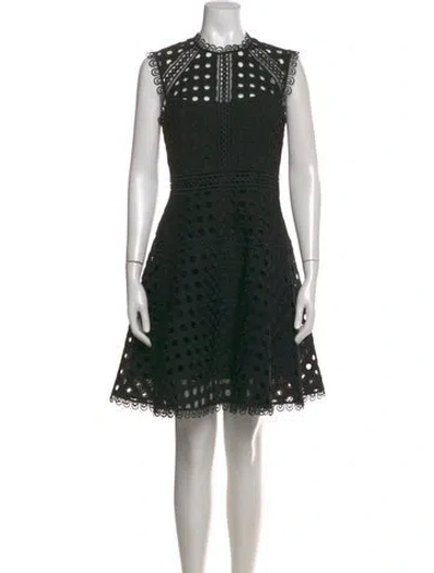 Pre-owned Pearl By Lela Rose Lace Pattern Knee-length Dress In Black