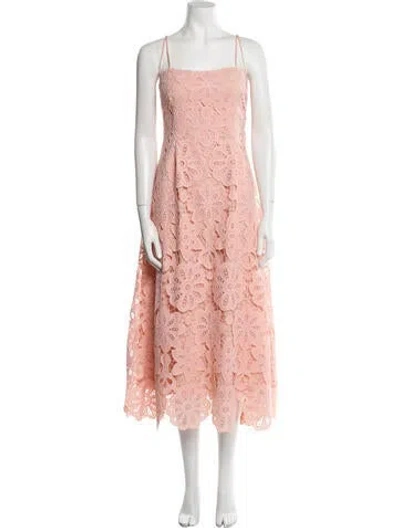 Pre-owned Pearl By Lela Rose Lace Pattern Long Dress W/ Tags In Pink