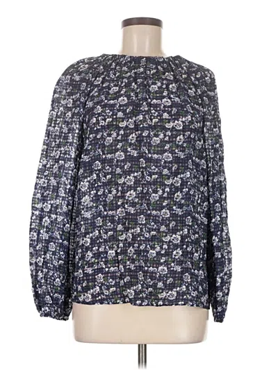 Pearl By Lela Rose Long Sleeve Blouse In Blue