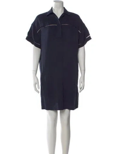 Pre-owned Pearl By Lela Rose Mini Dress In Blue