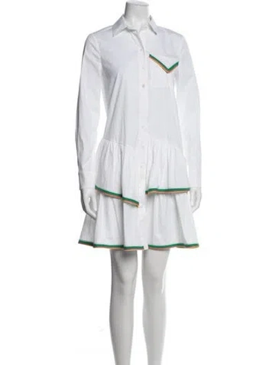 Pre-owned Pearl By Lela Rose Mini Dress In White