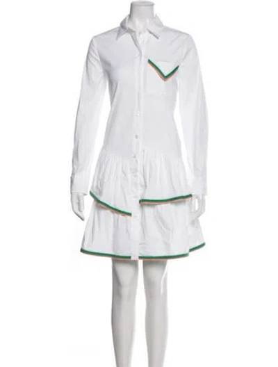 Pre-owned Pearl By Lela Rose Mini Dress In White