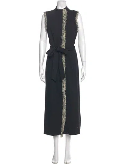 Pre-owned Pearl By Lela Rose Mock Neck Long Dress In Black