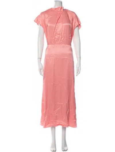 Pre-owned Pearl By Lela Rose Mock Neck Long Dress In Pink
