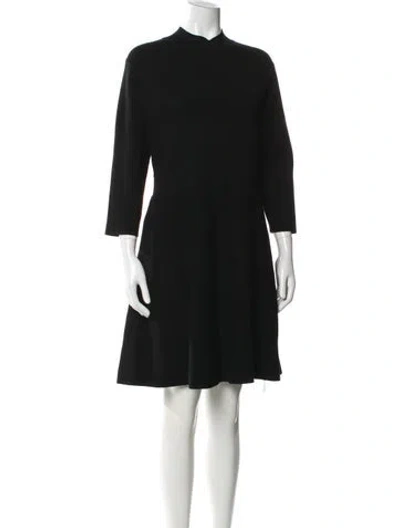 Pre-owned Pearl By Lela Rose Mock Neck Mini Dress In Black