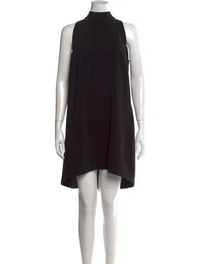 Pre-owned Pearl By Lela Rose Mock Neck Mini Dress In Black
