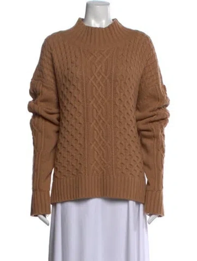 Pre-owned Pearl By Lela Rose Mock Neck Sweater In Brown