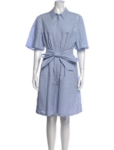 Pre-owned Pearl By Lela Rose Patterned Knee-length Dress In Blue