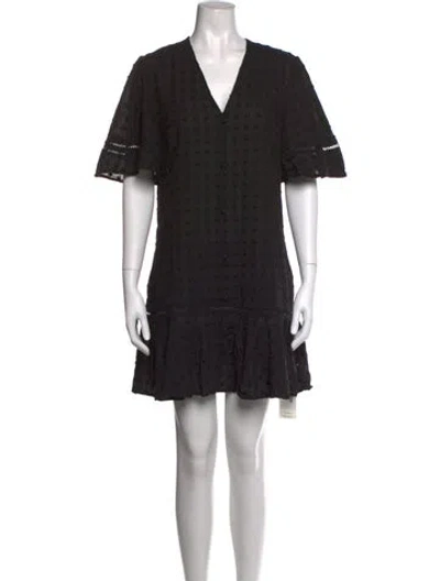 Pre-owned Pearl By Lela Rose Patterned Mini Dress In Black