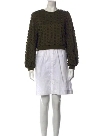 Pre-owned Pearl By Lela Rose Patterned Mini Dress In Green