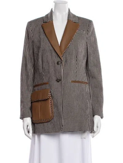 Pre-owned Pearl By Lela Rose Plaid Print Blazer W/ Tags In Multi
