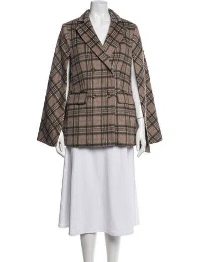 Pre-owned Pearl By Lela Rose Plaid Print Jacket In Neutrals
