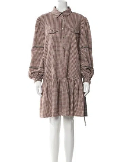 Pre-owned Pearl By Lela Rose Plaid Print Knee-length Dress In Multi