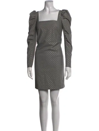 Pre-owned Pearl By Lela Rose Printed Mini Dress In Grey