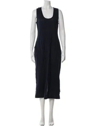 Pre-owned Pearl By Lela Rose Scoop Neck Long Dress In Blue