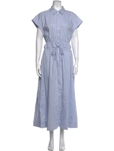 Pre-owned Pearl By Lela Rose Striped Long Dress In Blue