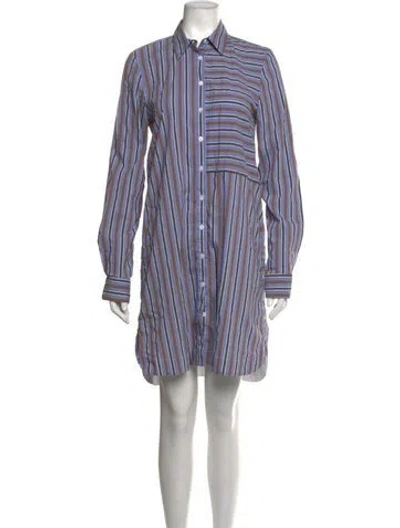 Pre-owned Pearl By Lela Rose Striped Midi Length Dress In Purple